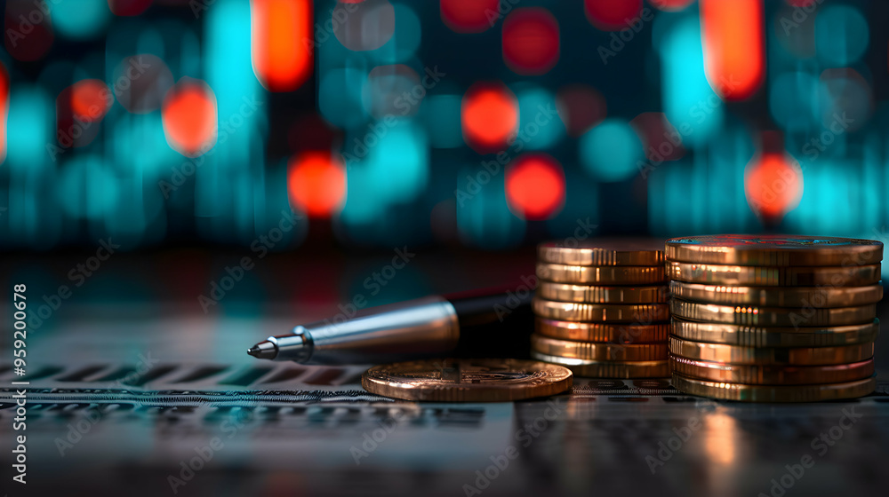 Economy And Finance Background With Money Coins