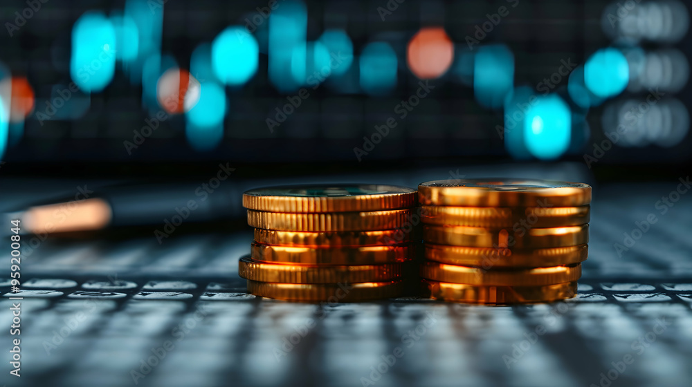 Economy And Finance Background With Money Coins