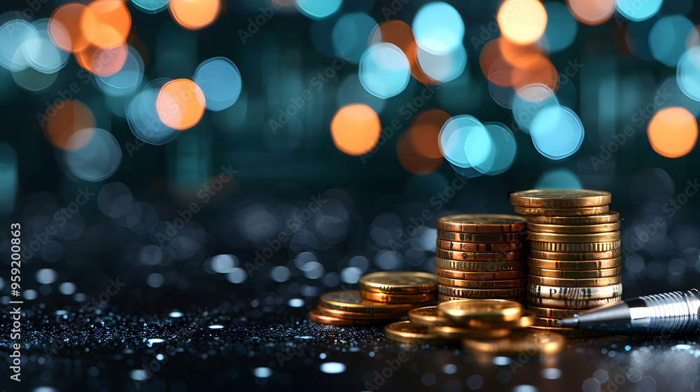 Economy And Finance Background With Money Coins