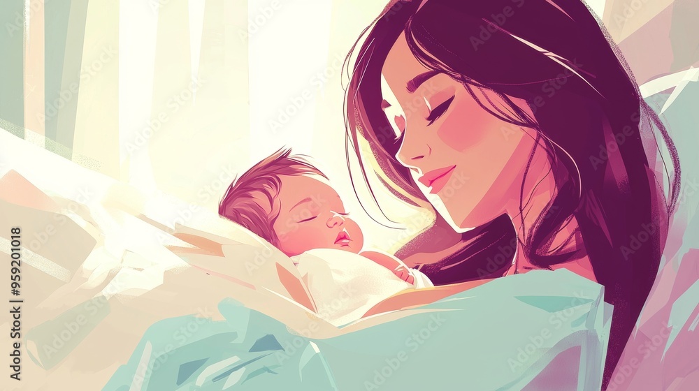 A woman is holding a baby in her arms A woman is holding a baby in her arms