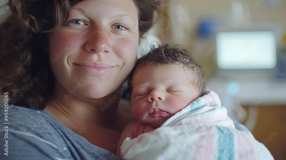 A woman is holding a baby in a blanket A woman is holding a baby in a blanket