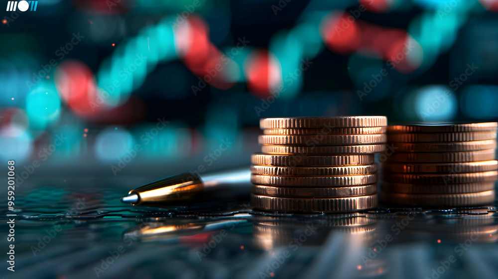 Economy And Finance Background With Money Coins