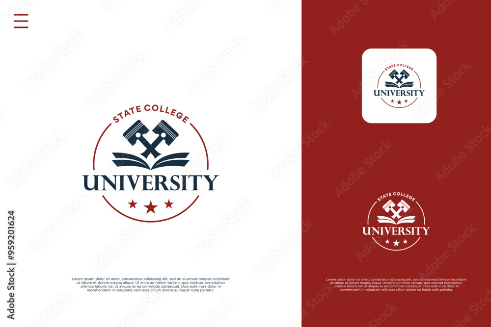 Technician university school emblem logo design Technician university school emblem logo design
