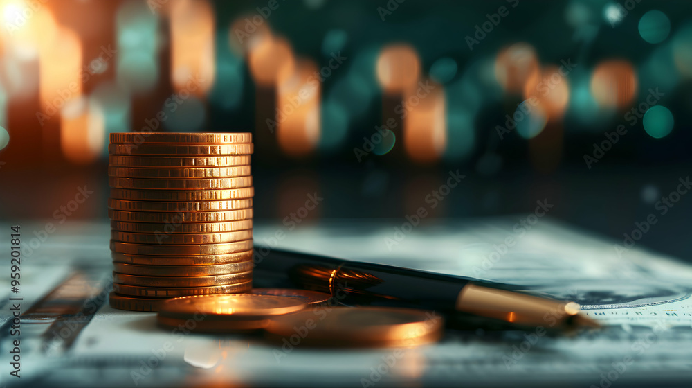 Economy And Finance Background With Money Coins