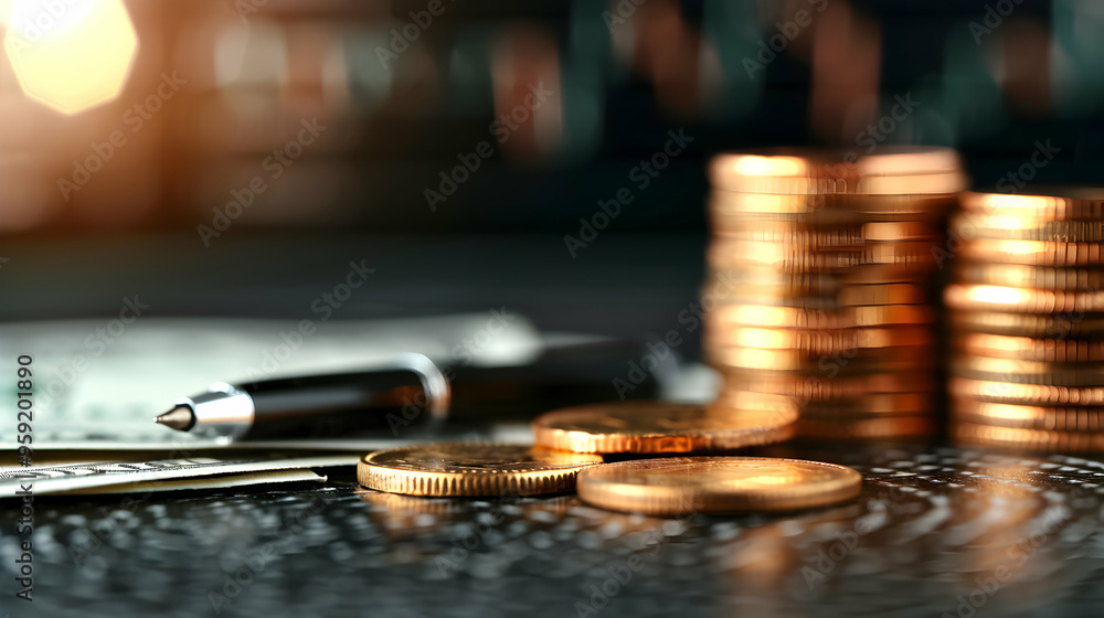 Economy And Finance Background With Money Coins