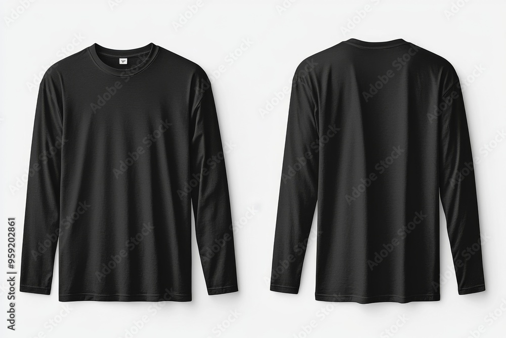 Black long sleeve tshirt mockup isolated created with Generative AI Black long sleeve tshirt mockup isolated created with Generative AI