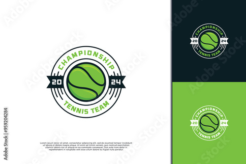 Tennis round badge logo design. Tennis championship logo design