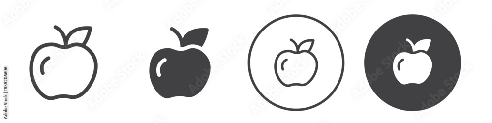 Apple icon Vector logo outline Apple icon Vector logo outline