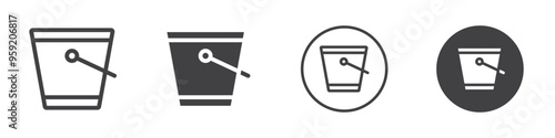bucket icon Vector logo outline
