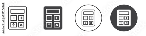 Calculator icon Vector logo outline