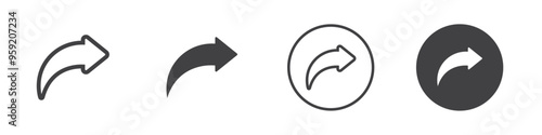 Curved Arrow icon Vector logo outline