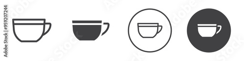 Cup of tea icon Vector logo outline