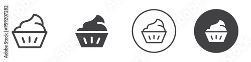 Cupcake icon Vector logo outline