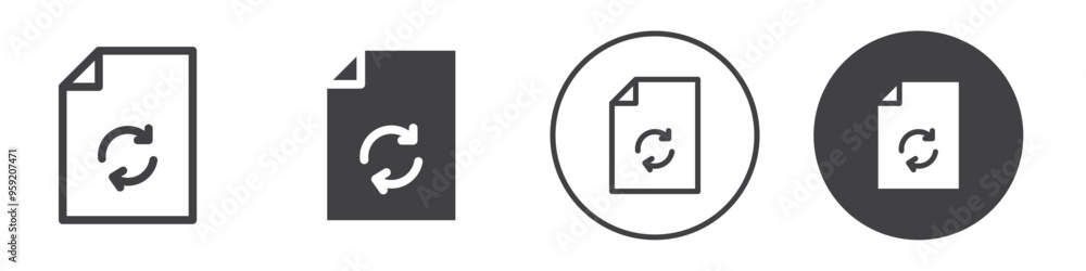 Document file sync icon Vector logo outline Document file sync icon Vector logo outline