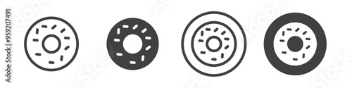 Donut icon Vector logo outline