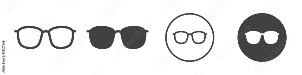 Eye Glasses icon Vector logo outline Eye Glasses icon Vector logo outline