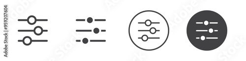 Equalizer control icon Vector logo outline