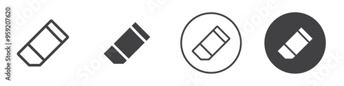 Eraser icon Vector logo outline