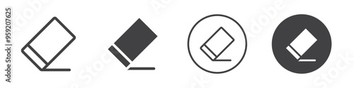 Eraser icon Vector logo outline