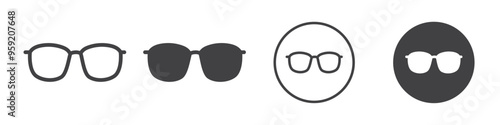 Eye Glasses icon Vector logo outline