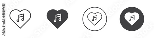 Favorite music icon Vector logo outline