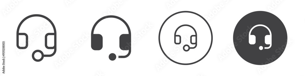 Headset icon Vector logo outline Headset icon Vector logo outline
