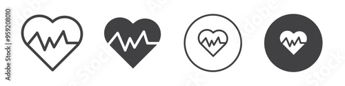 Heart pulse icon Vector logo outline