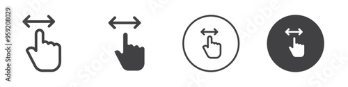 Horizontal swipe gesture icon Vector logo outline