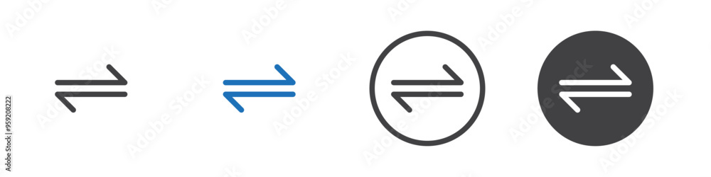 Left and right arrows icon Vector logo outline Left and right arrows icon Vector logo outline