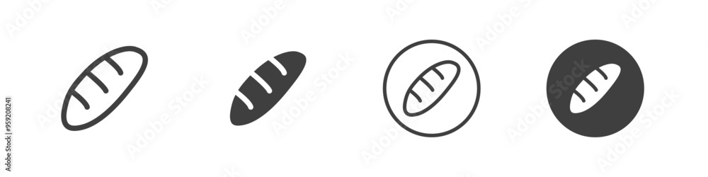 Loaf bread icon Vector logo outline Loaf bread icon Vector logo outline