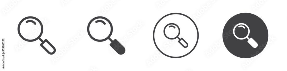 Magnifying glass icon Vector logo outline Magnifying glass icon Vector logo outline
