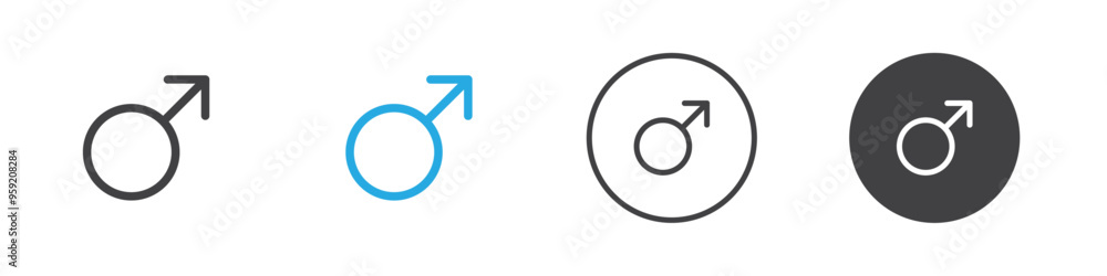 Male gender icon Vector logo outline Male gender icon Vector logo outline