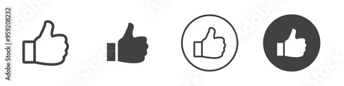 Like hand icon Vector logo outline