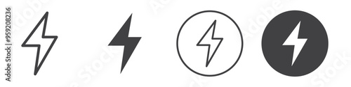 Free Download Lightning icon Vector logo outline - GFXLoad