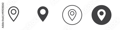 Location pin icon Vector logo outline