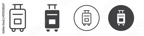 Luggage icon Vector logo outline