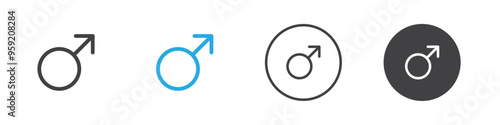 Male gender icon Vector logo outline