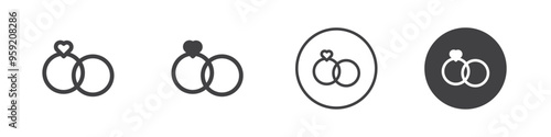 Marital status icon Vector logo outline