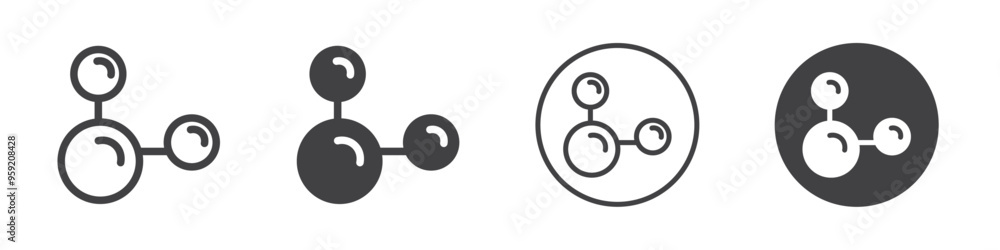 Molecule structure icon Vector logo outline Molecule structure icon Vector logo outline