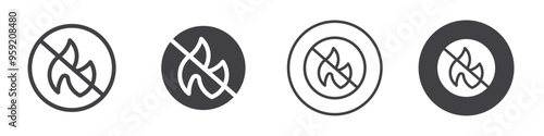 No flammable materials icon Vector logo outline