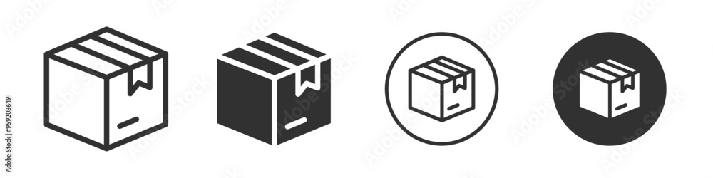 Packed box icon Vector logo outline Packed box icon Vector logo outline