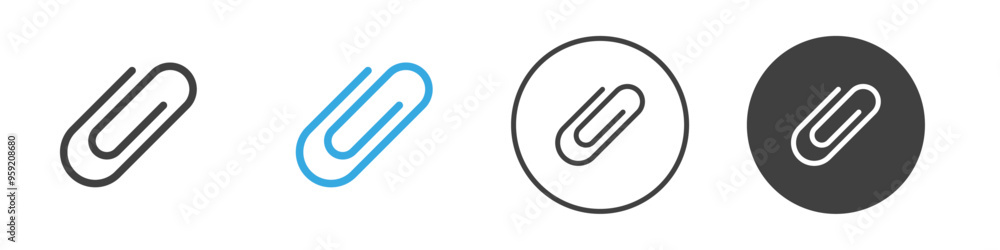 Paper Clip icon Vector logo outline Paper Clip icon Vector logo outline