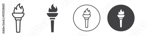Olympic torch icon Vector logo outline