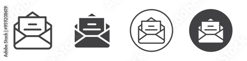 Photos Open envelope mail icon Vector logo outline
