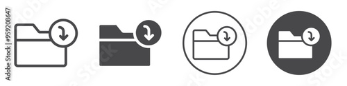 Open Folder icon Vector logo outline