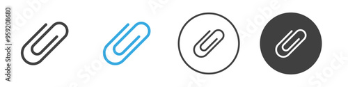 Paper Clip icon Vector logo outline