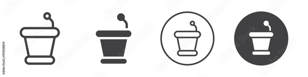 Podium speech icon Vector logo outline Podium speech icon Vector logo outline