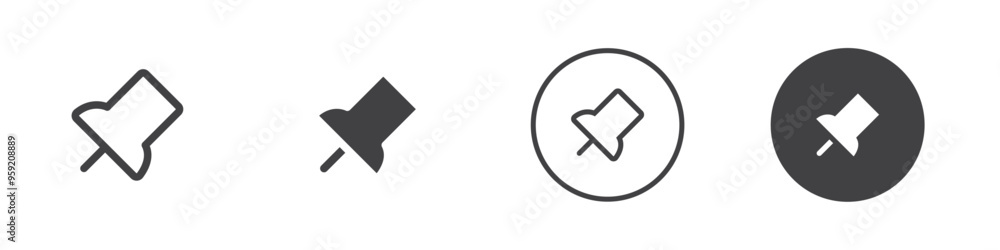 Push pin icon Vector logo outline Push pin icon Vector logo outline