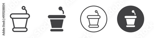 Podium speech icon Vector logo outline