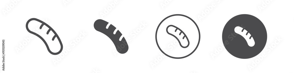 Sausage icon Vector logo outline Sausage icon Vector logo outline
